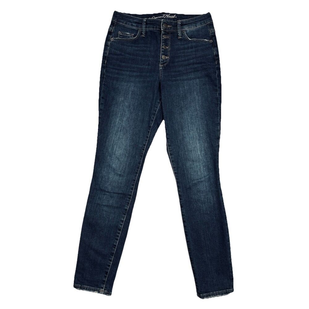Universal Thread High Rise Jeans Womens 2/26 Blue Skinny Button Measures 27 x 28